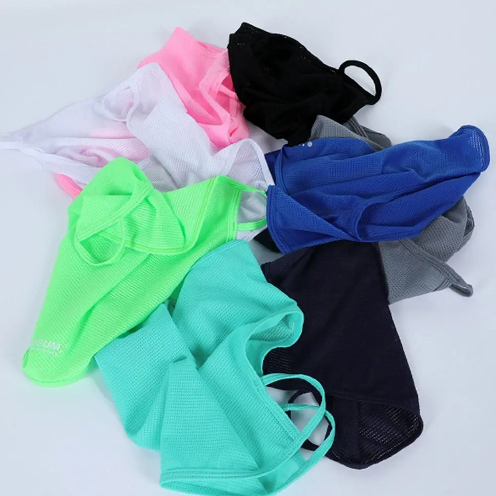 Fashion Windproof Dustproof Bike Mask Ice Silk Solid Color Full Face Mask Breathable Balaclava Hiking Cycling
