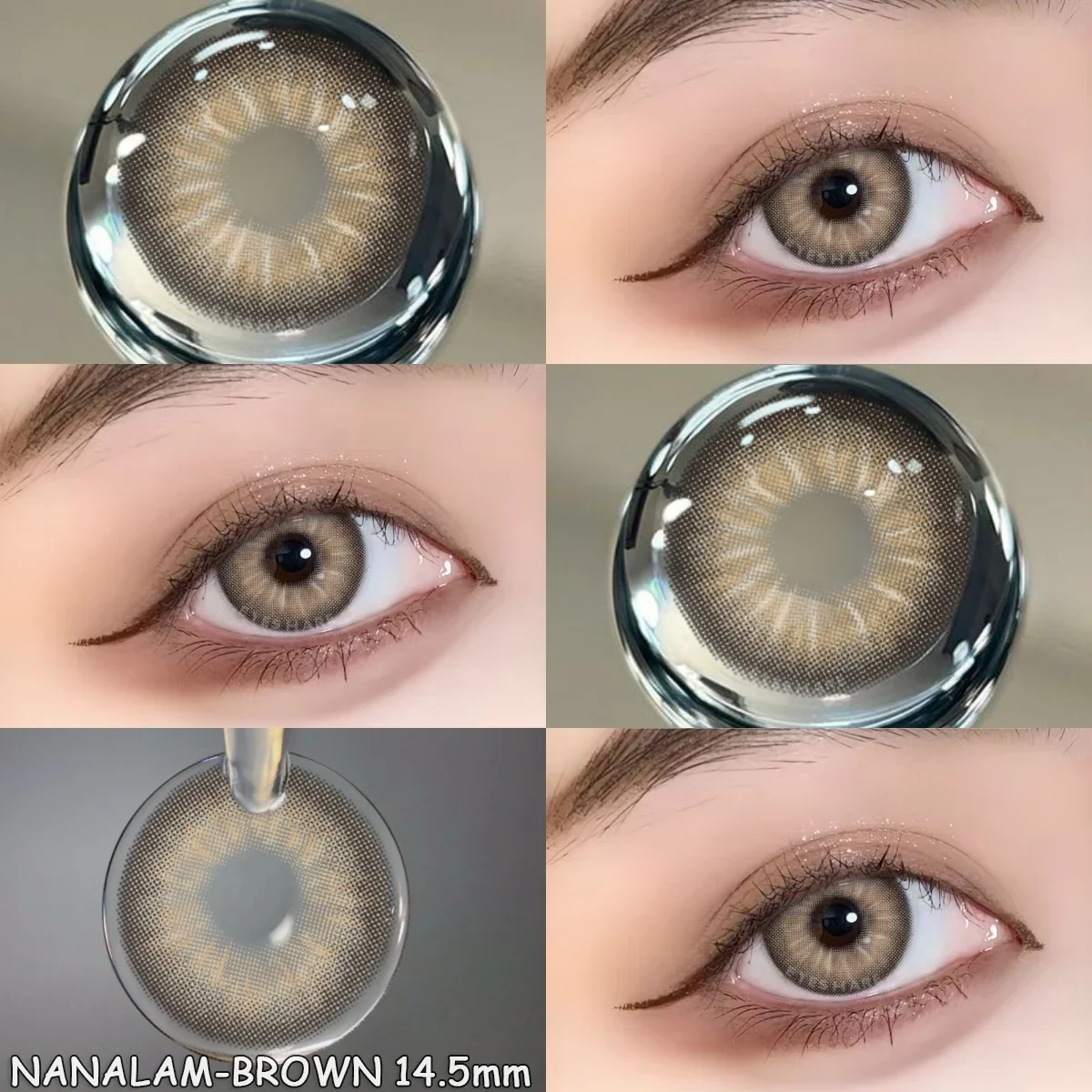 EYESHARE-Lentilles de contact colorées pour myopie, lentilles pour les yeux avec dioptries, lentille mode pour délinquants, lentille marron, 1 paire