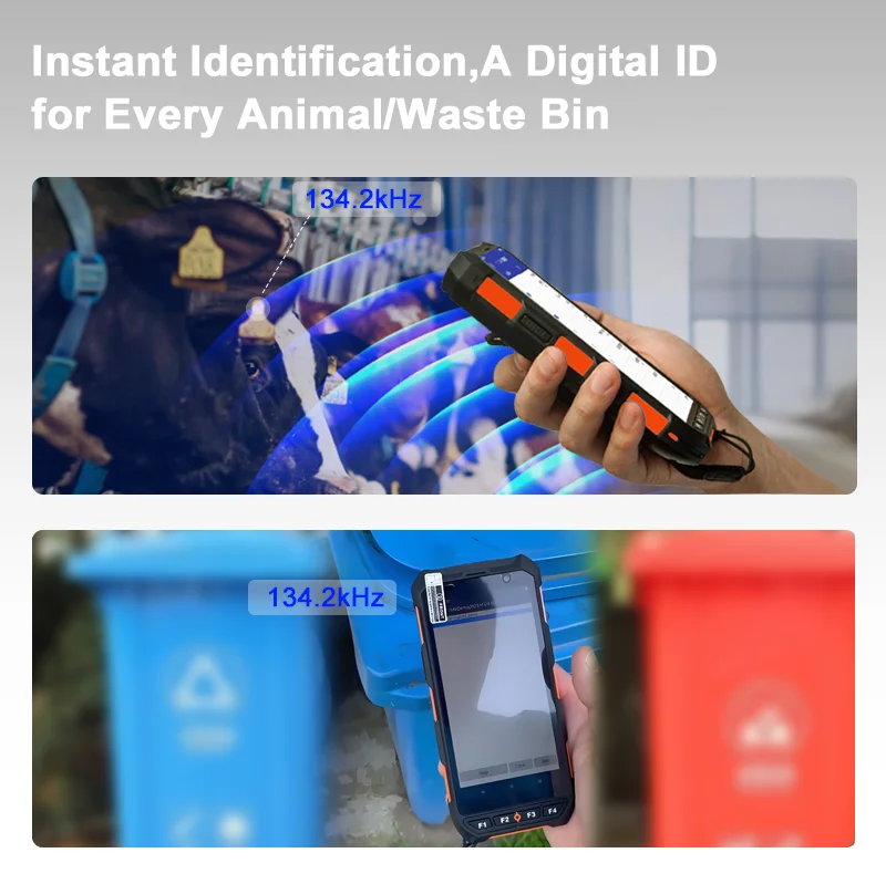 Portable 134.2kHz RFID Animal Microchip Reader Scanner ISO11784/5 FDX-B For Pets Dog Cat Cow Sheep Tracking Management