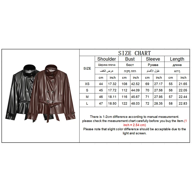 Guobioziy Women's Faux Leather Jacket 2026 Spring and Autumn New Arrival Single-Color Button Design French Casual Trendy Street