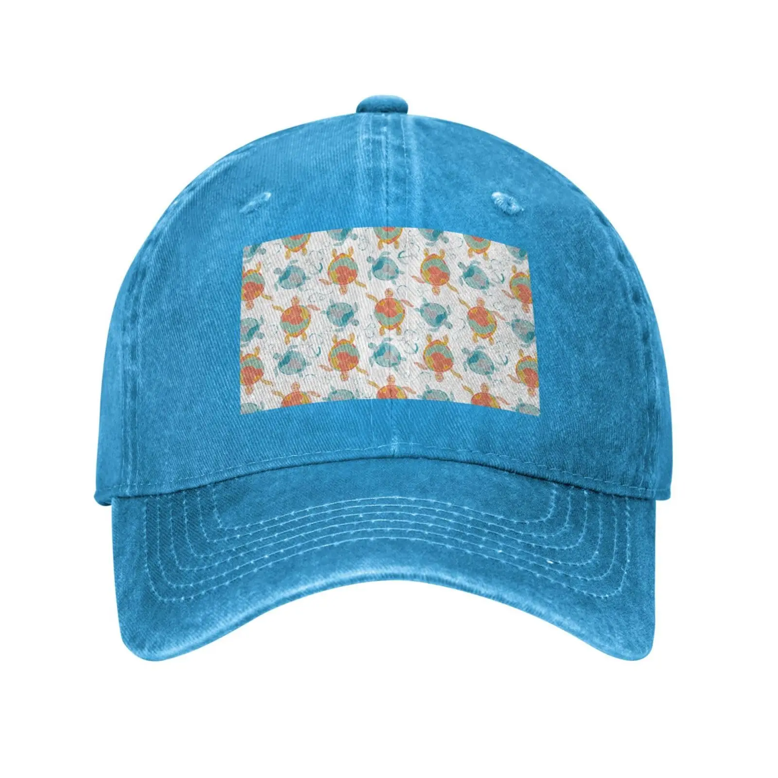 

Hand Drawn Cartoon Turtle Vintage Denim Cowboy Baseball Cap Dad Hat Men Women Adjustable