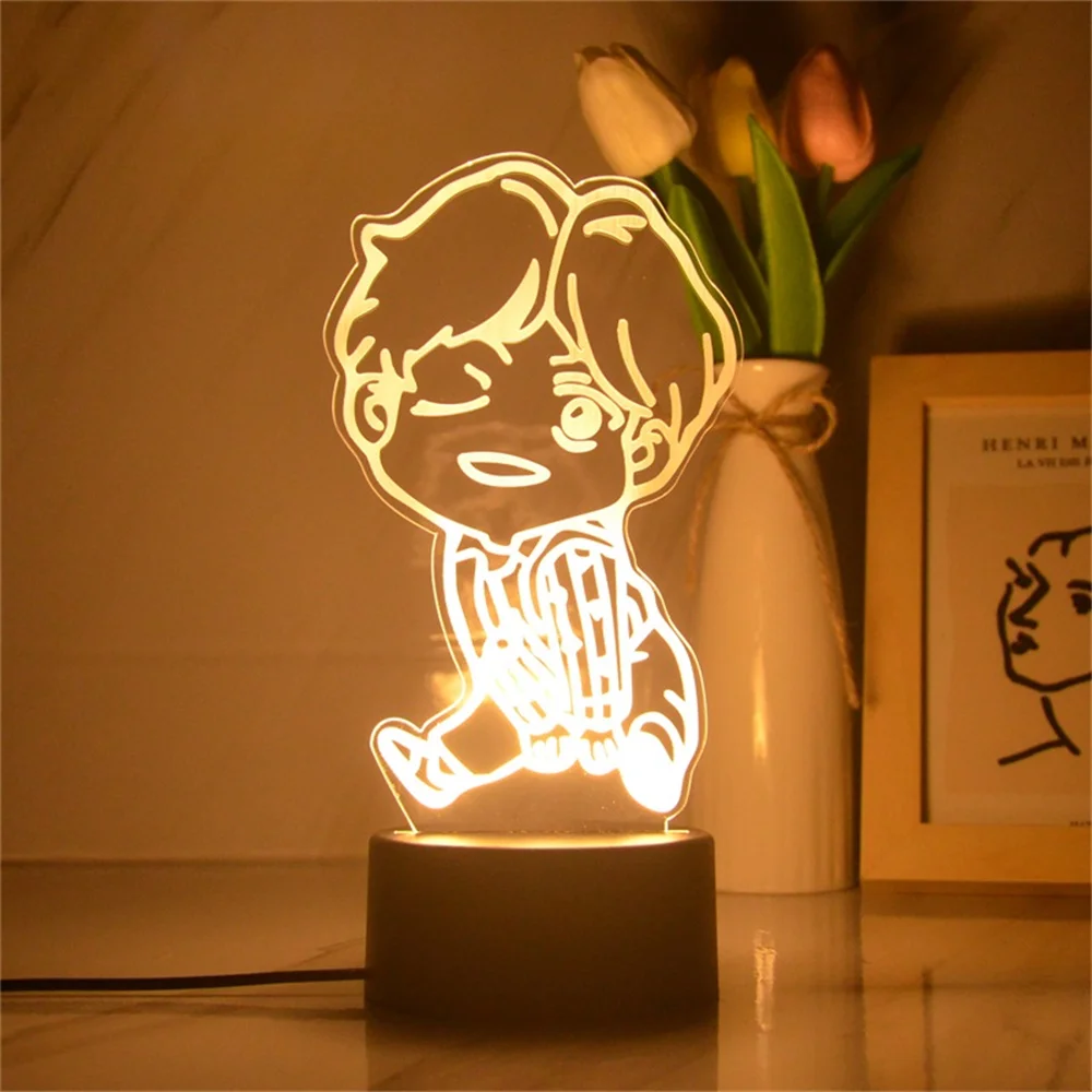 Neue Anime Lampe süße Jungen führte Nachtlicht Schlafzimmer Dekoration für Kinder Freunde Geburtstags geschenk Anime Neuheit 3D Nacht lampen