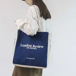 Women Canvas Shoulder Bag London Books DUANT Books Ladies Casual Handbag Tote Bag Large Capacity Cotton Shopping Beach Bag