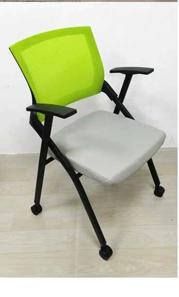 European ergonomic fabric conference room folding chair mesh stackable foldable training office chairs with writing pad