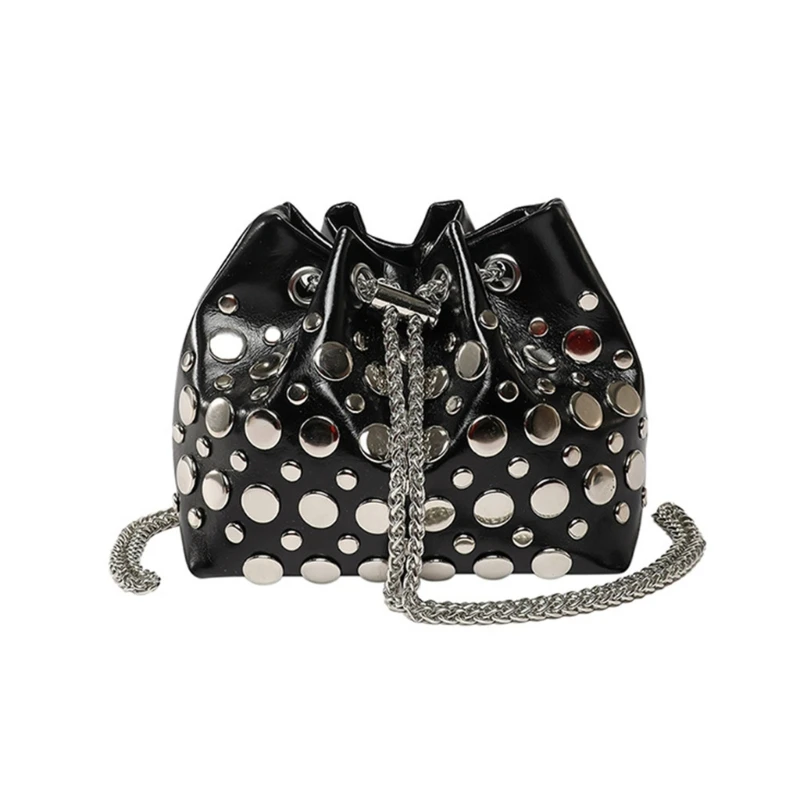 

E8FB Small Crossbody Purse Satchel with PU Leather Finish and Chain Crossbody Strap