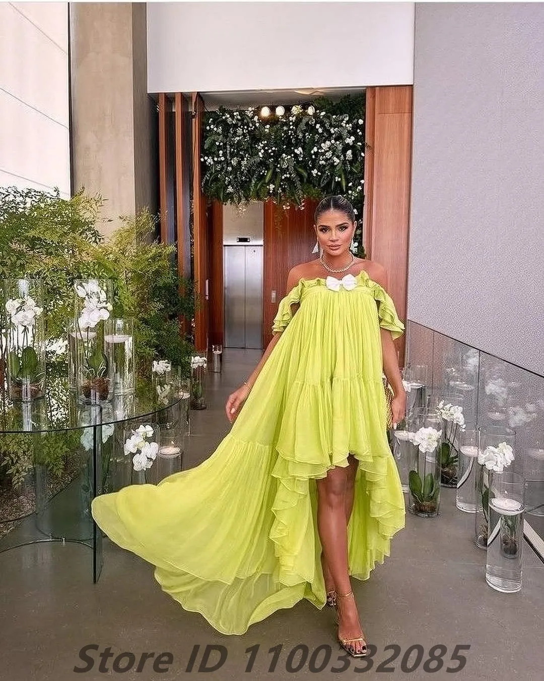 Eightale Lemon Green Chiffon Evening Dress For Pregnant Women Prom Gown Floor Length 2024 Customized Robe de soiree