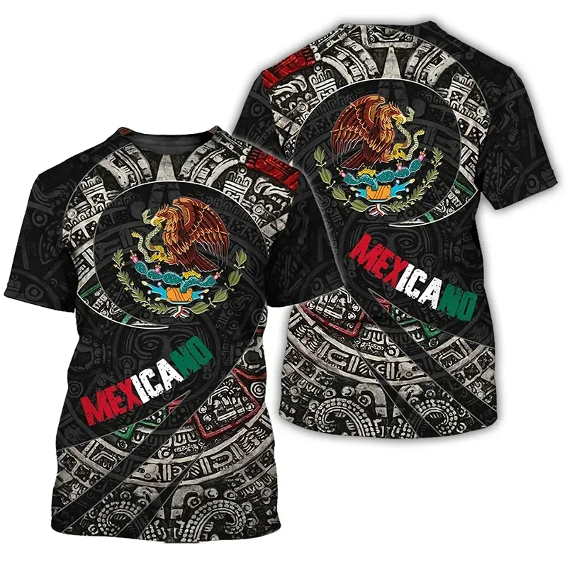 Mexico Flag 3d Print T-shirts Summer Mexican Men Woman Short Sleeve Fashion Tees Streetwear Harajuku T Shirt Kids Tops Clothing