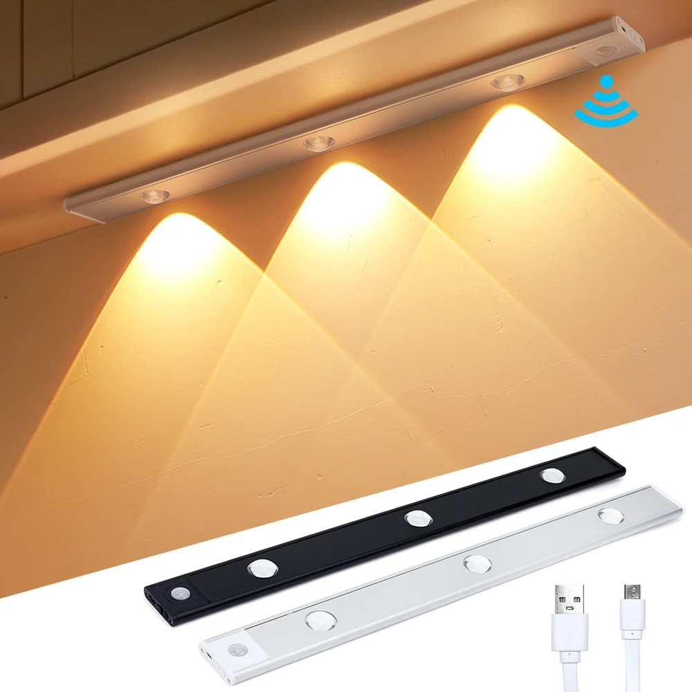 LED Under Cabinet Light Dimmable USB Kitchen Spot Lighting Ultra Thin Cabinet Light LED Motion Sensor Wireless Cabinet Light