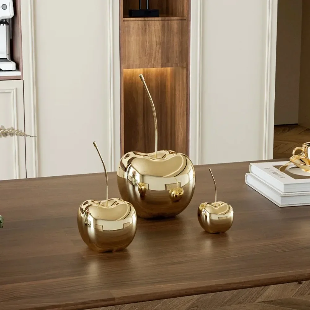 

Gold-plated Peach Simulation Fruit Sculpture Resin Crafts Golden Apple Decorative Ornaments Home Decoration Accessories Modern