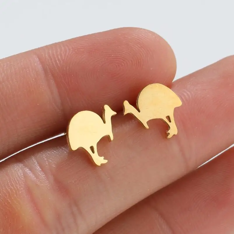 Pendientes pequeños y exquisitos de pavo, joyería de Acción de Gracias, Hip Hop, Rock, UNISEX, Color dorado brillante, Europa y América, regalo