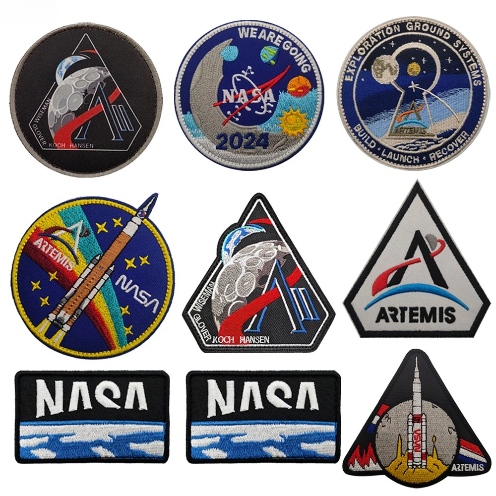 Besticktes Weltraum-Logo Raketen-Universum-Patch Astronaut Raumschiff Embleme Armbinde Abzeichen Aufkleber Taktische Patches – Detail 1