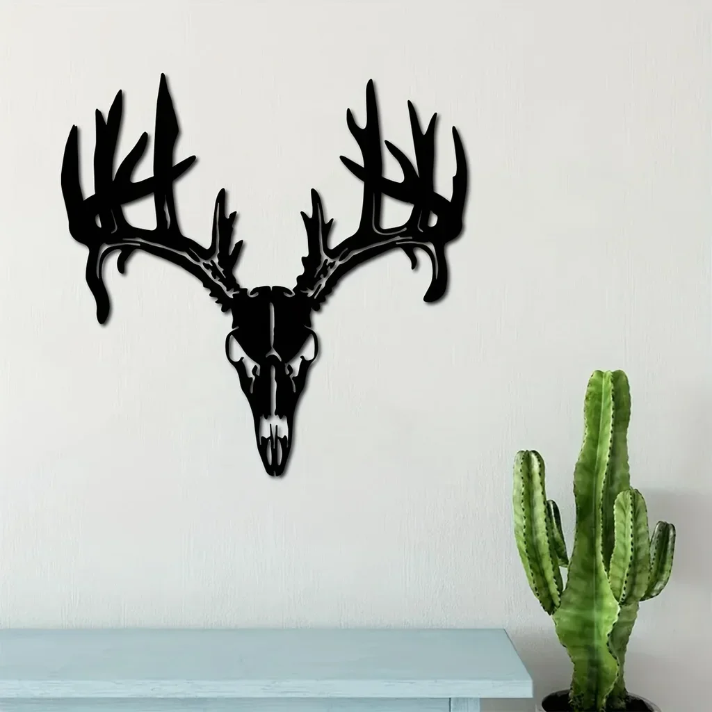 Promotion Metal Deer Home Decor Deer Skull Metal Art Metal Animal Signs Deer Head Signs Living Room Wall Hanging Art Desert Land