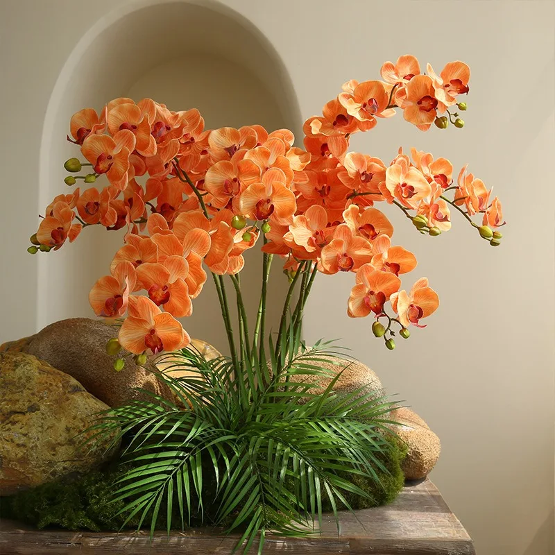 High Quality 3D Moisturizing 93cm Artificial Orchid Flower Hand Feel Artificial Plants Flower Decoration for Home Bedroom Party