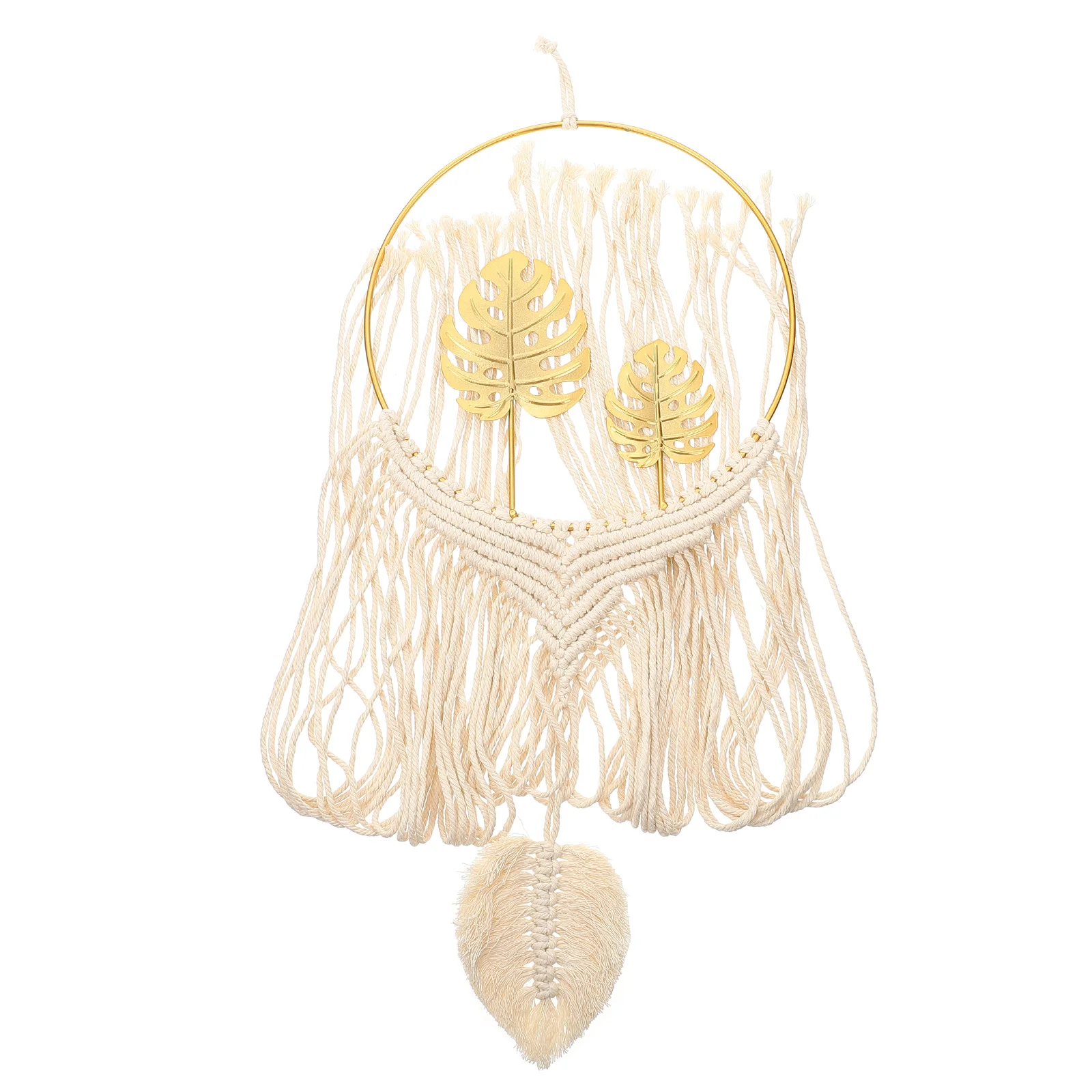 أوراق النخيل خيط القطن المنسوجة نسيج الحديد الفن محاكاة جدار ديكور المنزل شقة النوم شرابة اليدوية المنسوجة مكرامية #3