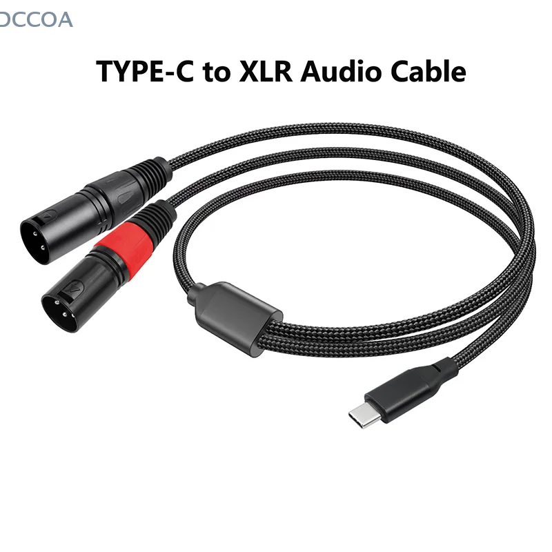 Braided Type C To Dual XLR Male Output Audio Cable For Microphone Mixing Console Amplifiers Audio Speakers IPad Laptop And Phone