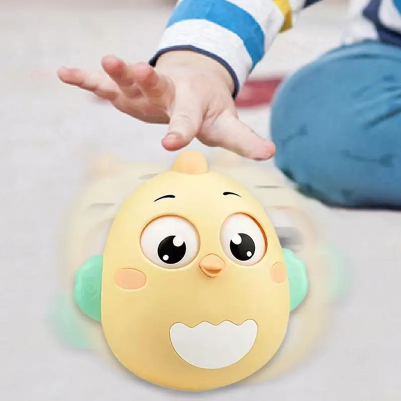 Toddler Rattle Toy Cartoon Chew Teether Toddler Rattle Toy Hand-Eye Coordination Exercise Toy Auto-Balancing For Young Children