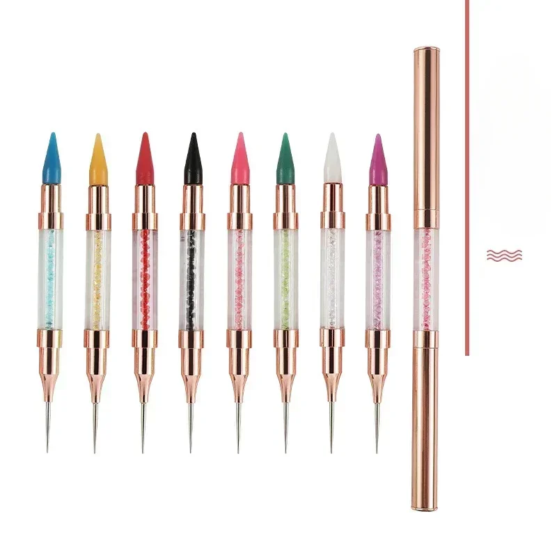 Wachs stift für Strass Acryl griff Strass Applikator Doppelkopf Punkt ier stift Juwel Strass Picker Nagel Punkt ier werkzeug