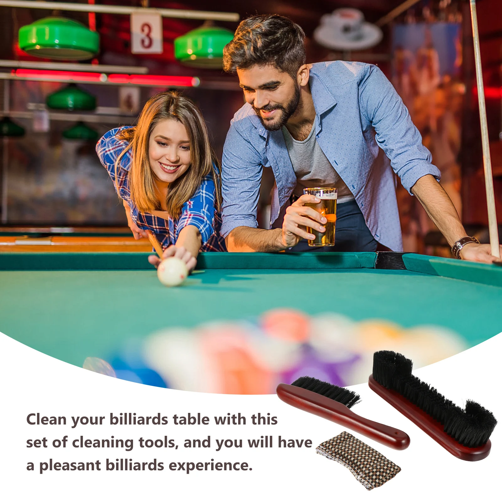 

1 Set Of Billiard Rail Brush, Essential Pool Table Cleaner Brush Set With Durable Ergonomic Handle