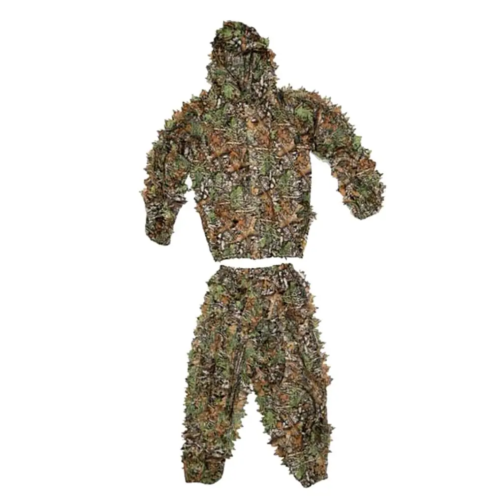 LEAVES Mesh NET GHILLIE SUIT Hooded JACKET Pants Chasse Snipers