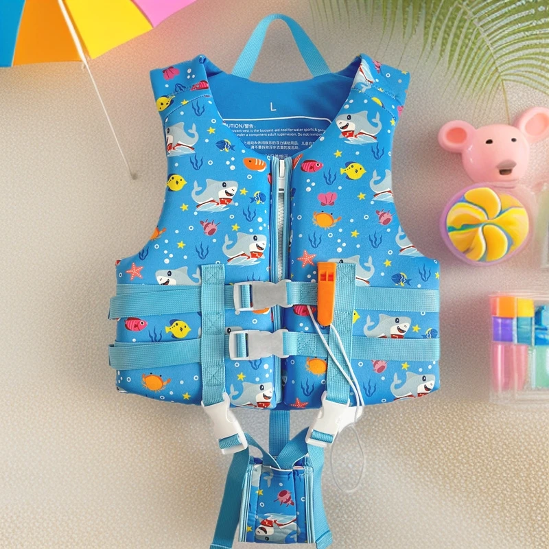 Cute Neoprene Swimming Vest Adjustable Safety Toddler Buoyancy Jacket for Beach Boat Surfing Protection Gear