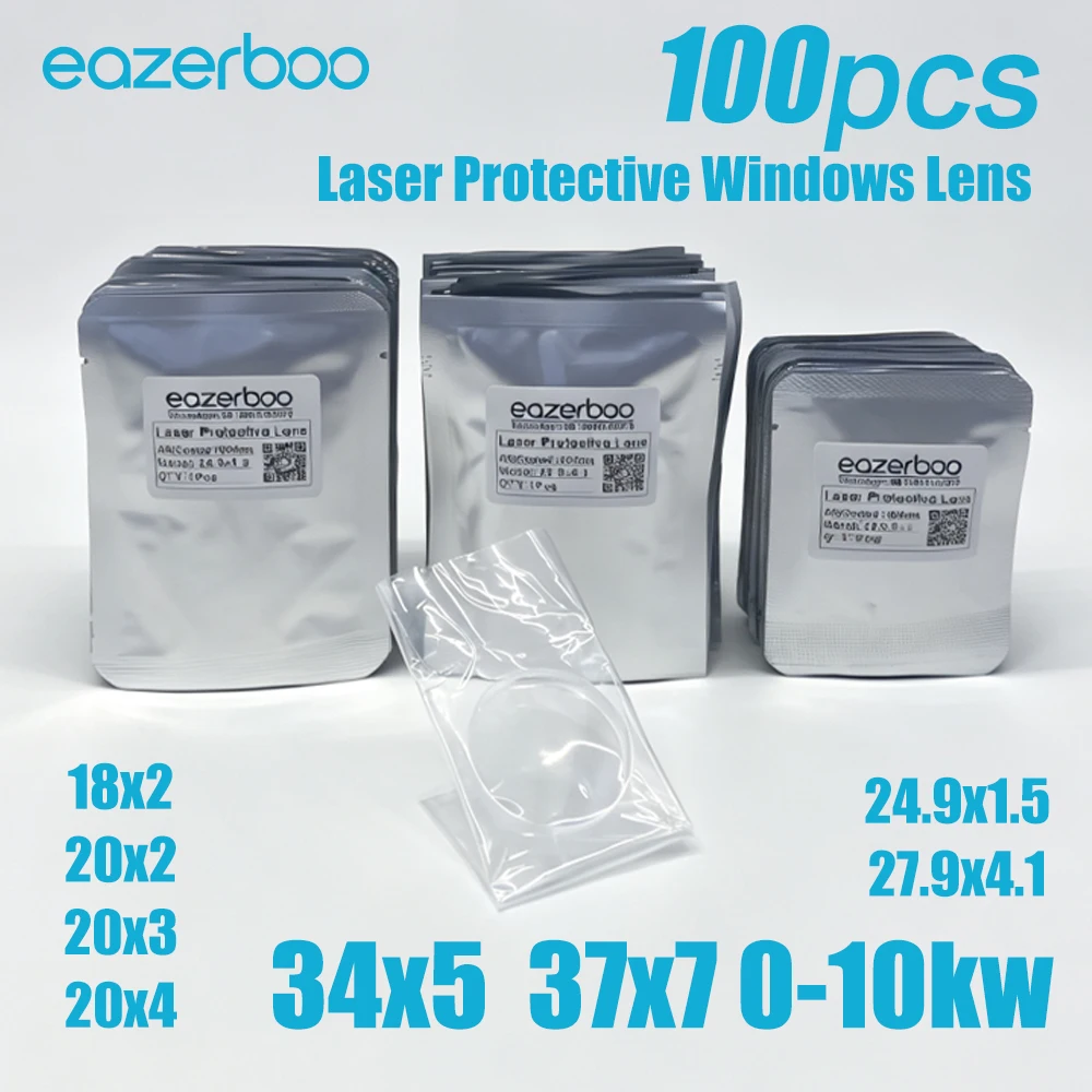 100 szt. soczewek ochronnych do spawania laserowego 18x2 20x2 20x3 20x4 34x5 37x7 10kw 27.9x4.1 Soczewki optyczne do lasera SUP Soczewka ochronna do lasera