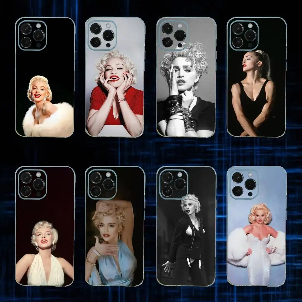 

M-Madonna Singer Phone Case For iPhone17,16,15,14,13,12,11 Plus,Pro Max Soft Transparent Cover