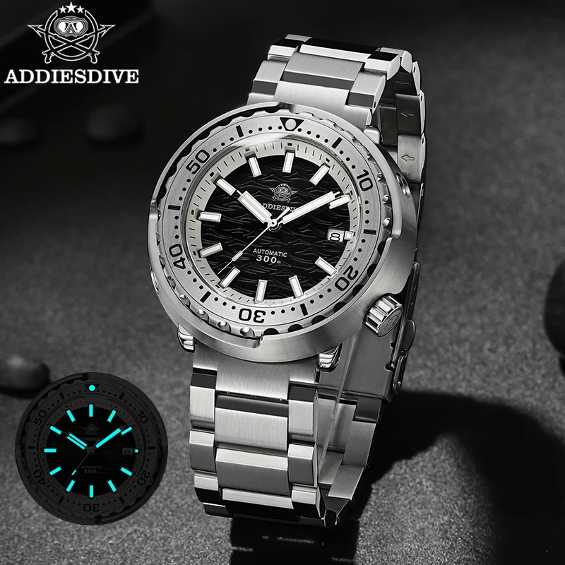 

ADDIESDIVE Mens Diver Automatic Watch NH35 Sapphire Crystal Calendear Watches 300m Waterproof Luminous Mechanical Watches AD2098