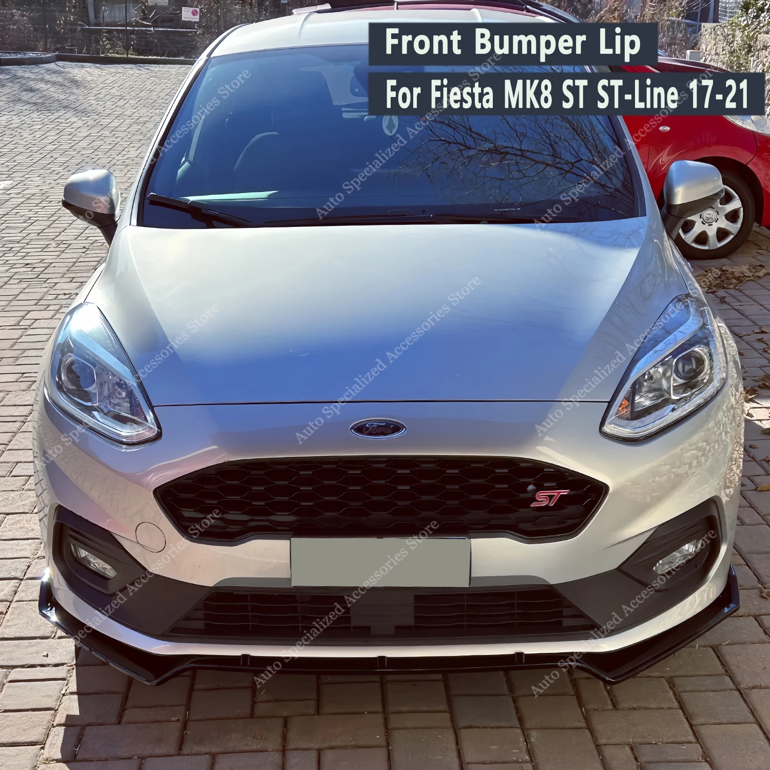 Front Bumper Lip Spoiler Splitter Diffuser Retrofit For Ford Fiesta MK8 ST ST-line 2017-2021 Pre-Lci Styling Bodykits Tuning