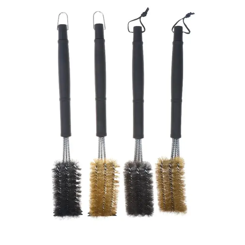 BBQ Grill Cleaning Brush Long Anti-slip Grip Handle Rust Resistant Metal Scrubber for All Barbecue Grill Types Easy Use