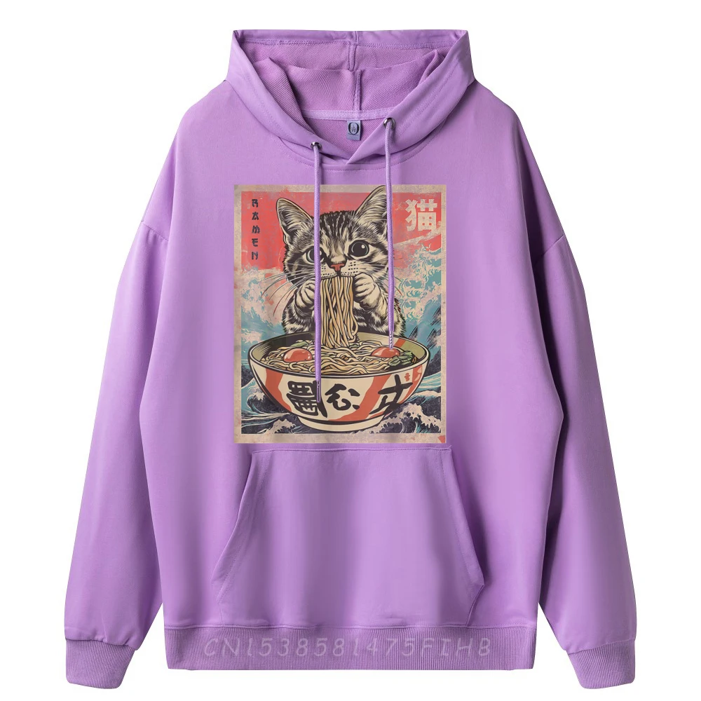 Cat Eating Ramen Noodles Kawaii Manga Japanese Food Luxury Clothing Skin-friendly and soft Luxury Clothes Men