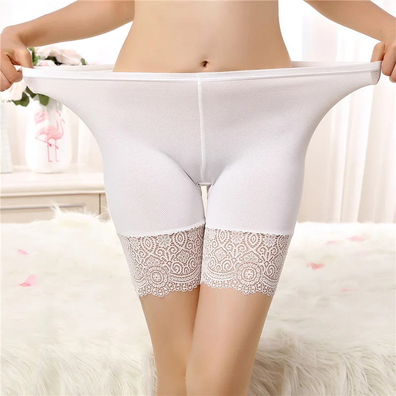 Seamless Underwear Shorts Women Rose Lace Safety Short pants under skirt high waist Plus size boxer briefs