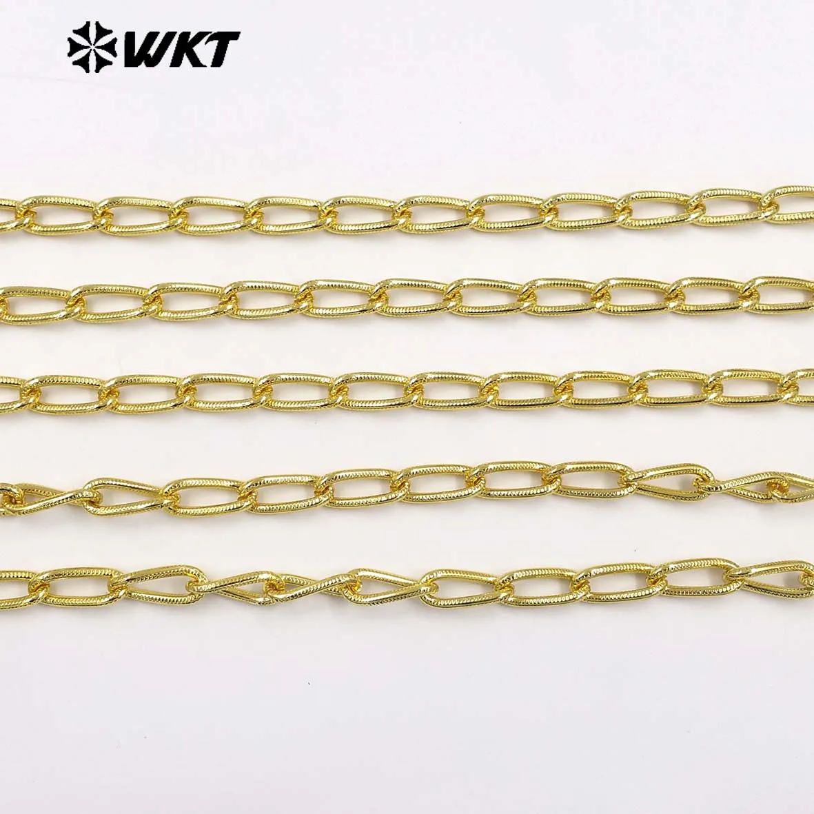 WT-BC274 Handmake Hot Selling High Quality Yellow Brass Chain Meter With 18K Real Gold Plated For Women Jewelry