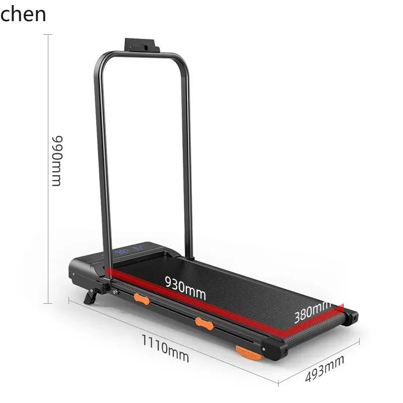 팔걸이가 있는 소형 접이식 업그레이드 워킹 머신, 체지방 감소 운동용 트레드밀