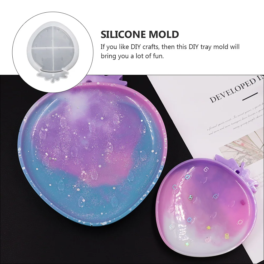 

1Pcs Creative Silicone Fruit Tray Mold Strawberry Shape DIY Epoxy Resin Mold for Handmade Tray Craft Accessories