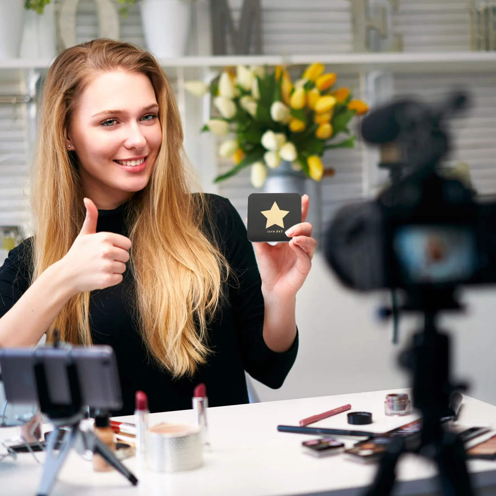 4Pcs Mini Makeup Mirror Compact Folding Double Side Pocket Portable Vanity Travel Mirror for Women Woman Handbag Essential