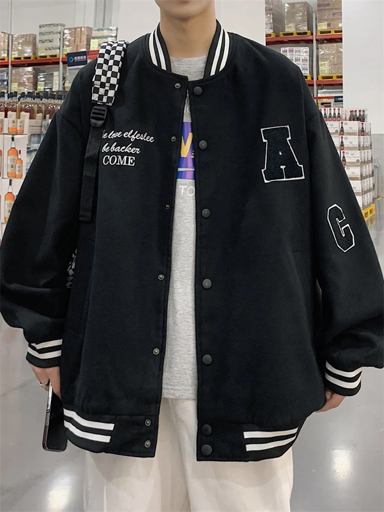 

Винтажная бейсбольная куртка из Гуанчжоу для мужчин: весенне-осенняя молодежная верхняя одежда в американском уличном стиле, модный брендовый топ для студентов