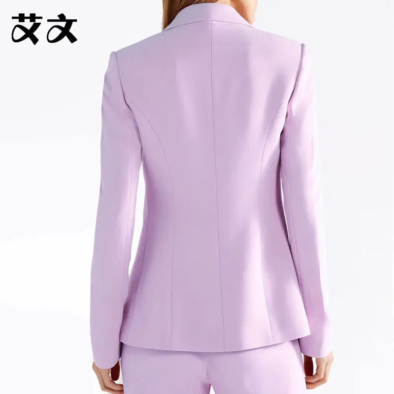 طقم بدلة عمل نسائي مكون من قطعتين من Allingentle Peak Lapel طقم بدلة أنيقة لملابس مكتب الحفلات حسب الطلب