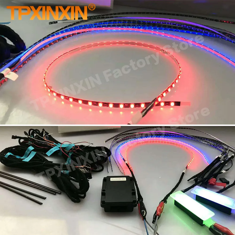 

Автомобильная атмосферная лампа, окружающая отделка, дверные фонари для BMW 5 серии F10, светодиодные сквозные фонари, автомобильные внутренние декоративные фонари