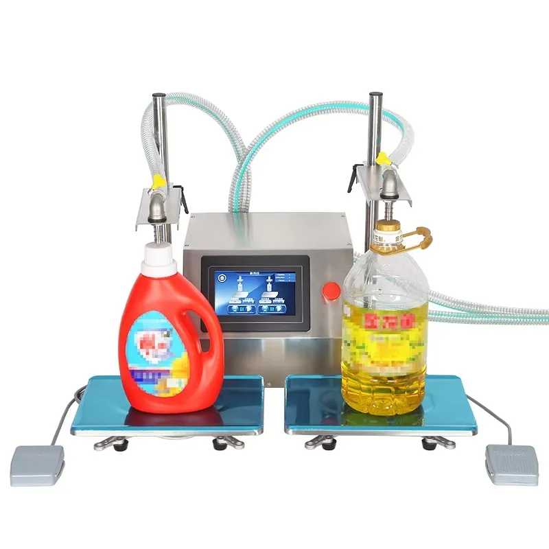 Double head automatic CNC liquid filling machine anti-drip edible oil washing liquid liquor beverage dispensing machine