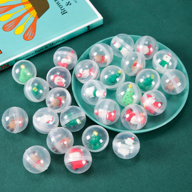 10pcs 32MM Transparent Plastic Surprise Ball Capsules Toy Surprise Box Figure Toys For Vending Machine Eggshell Empty Doll Ball