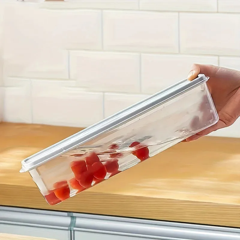 Kotak Penyimpanan Wadah Penyimpanan Makanan Penjaga Kesegaran Kulkas Dingin Kotak Penyimpanan Buah Segar Dapur Tersegel dengan Stoples Tutup