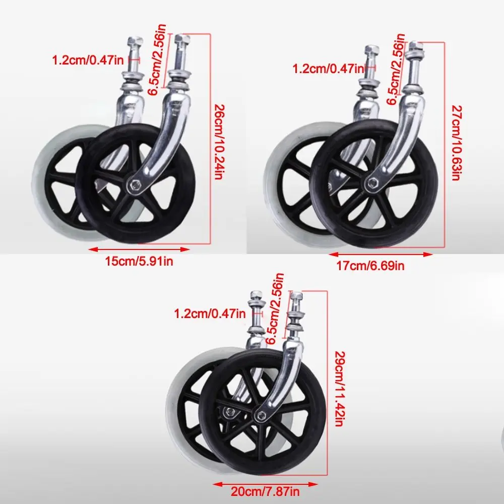 Резиновое переднее колесо для инвалидной коляски, противоскользящее колесо с твердой шиной 6/7/8 дюймов и заменой передней вилки, дорожная тележка