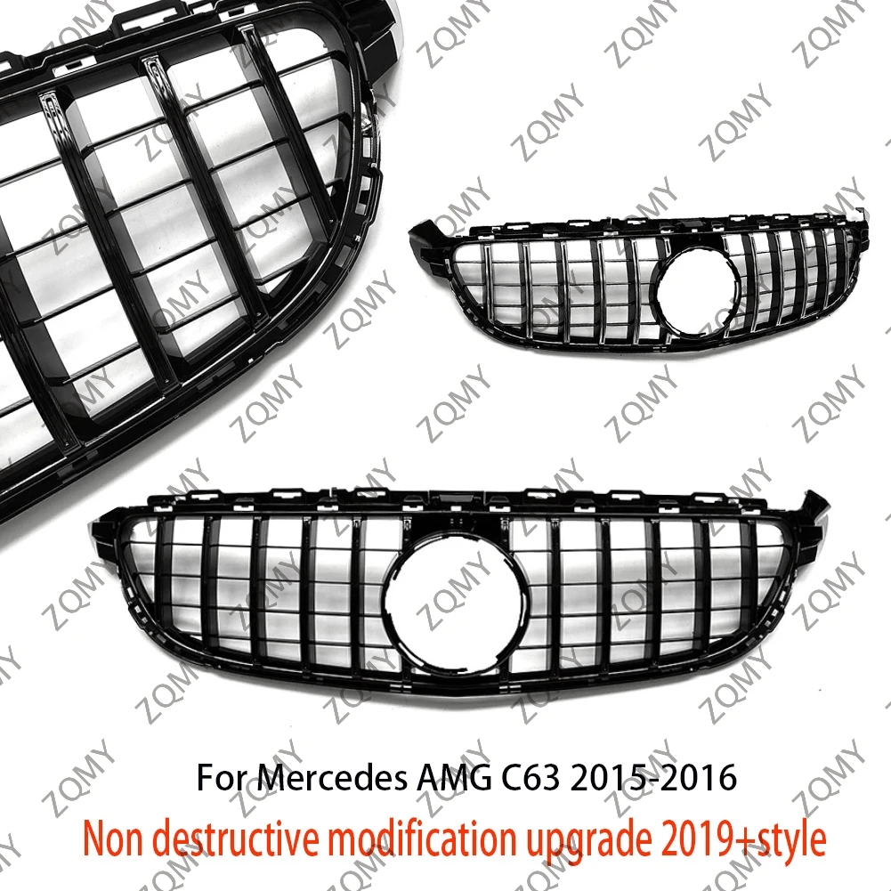 

Car Front Bumper Grille Centre Panel Styling Grill (Upgraded 2019+Style) For Mercedes-Benz C-Class W205 C63 2015 2016 2017 2018