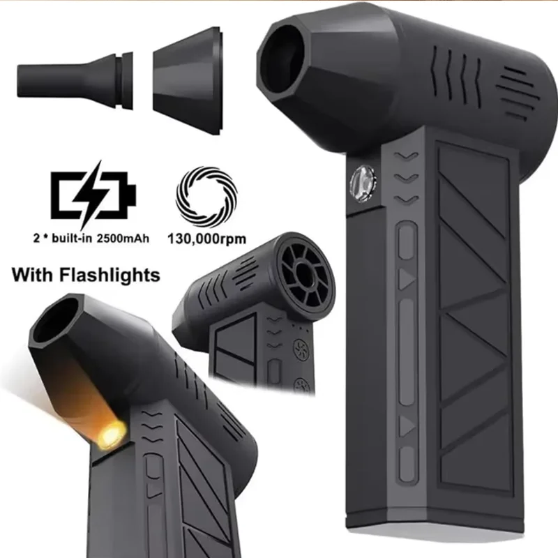 

New Mini Turbo Jet Fan Electric Air Duster Adjustable wind speed Turbo Violent Blower Rechargeable with Light Car Cleaning Tools