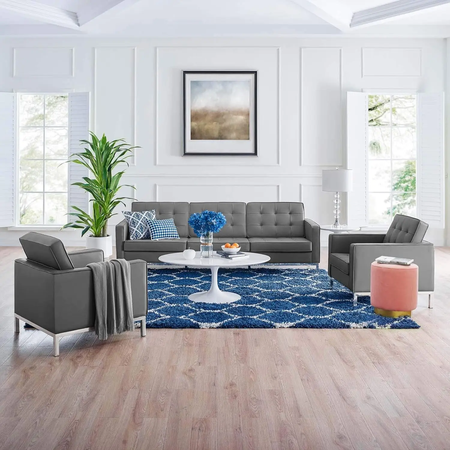 

Loft living-room-furniture-sets, Silver Gray