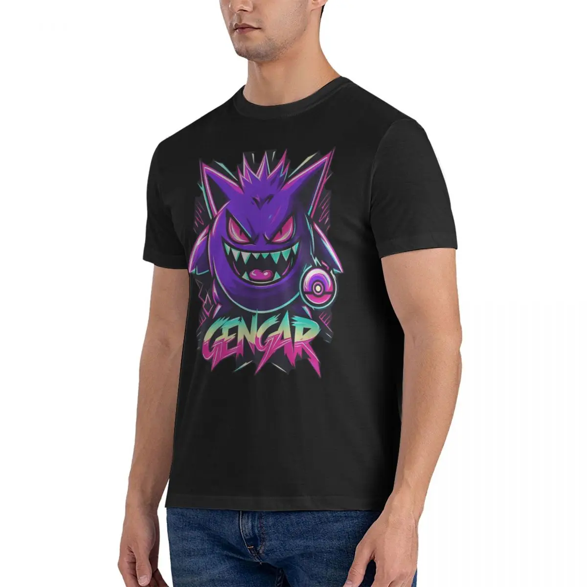 Men T-Shirts The Best Ghost Vintage Cotton Tee Shirt Short Sleeve Gengar T Shirts Crew Neck Tops Gift Idea