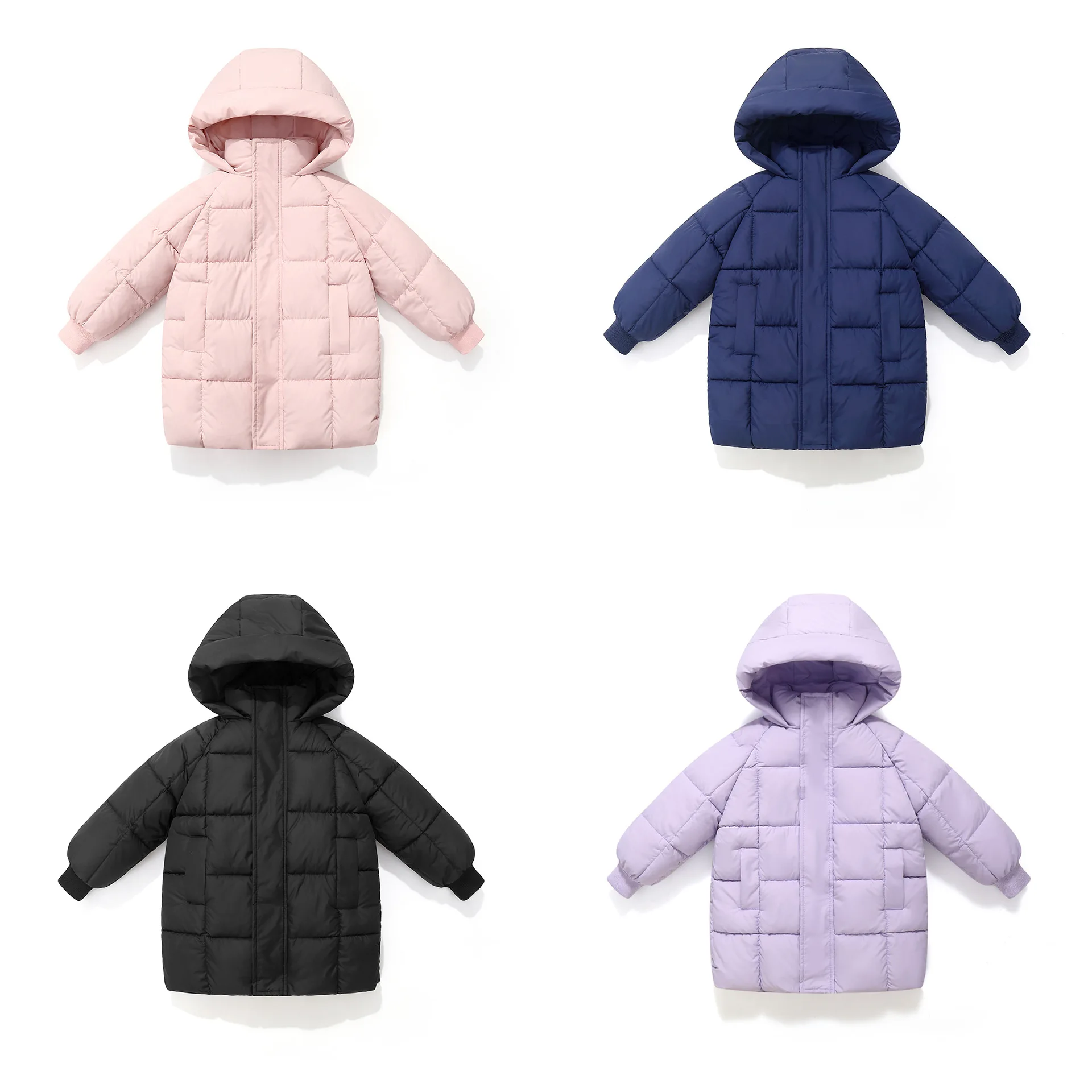 

Детская одежда 2025 г., детская пуховая хлопковая одежда среднего и длинного цвета для мальчиков и девочек, осенне-зимняя одежда для средних и маленьких детей