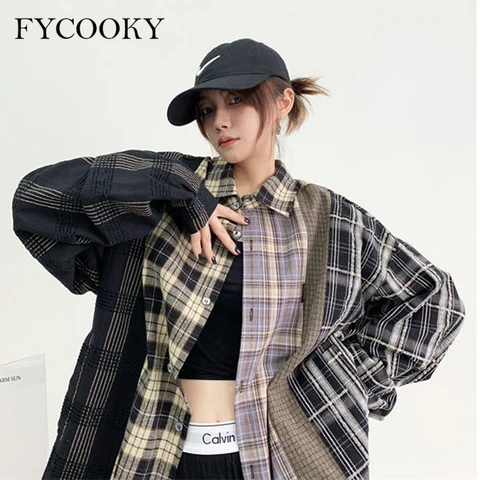 Женская клетчатая рубашка FYCOOKY