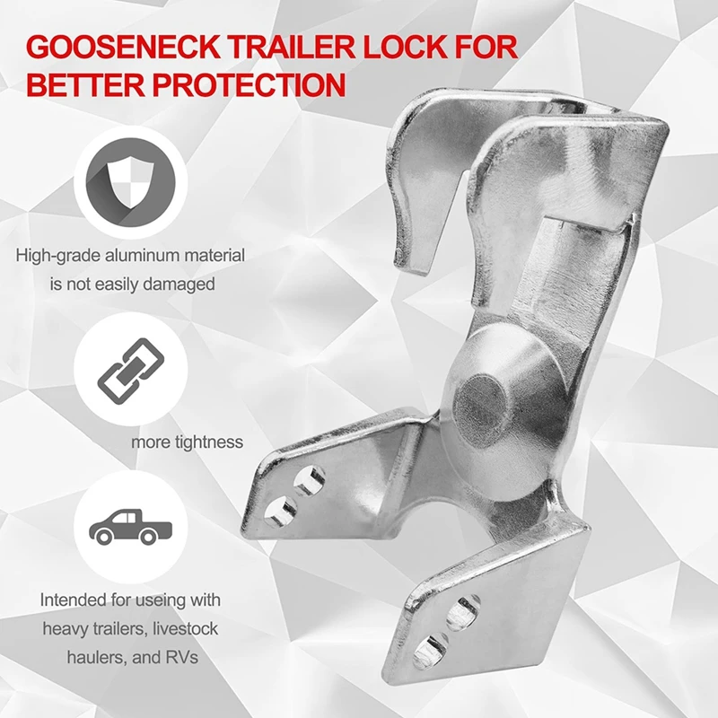 Gooseneck Hitch Lock W/Keyed Padlock, Model TL-50 Coupler Trailer Lock,For Heavy Trailers, Livestock Haulers Rvs