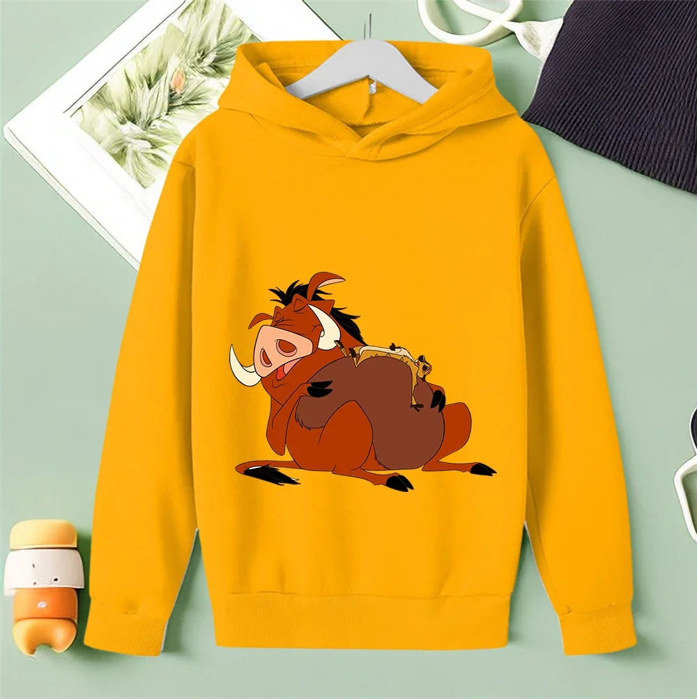 Outdoor Kids Fashion Hoodie The Lion King Cute Cartoon For Boys Girls Autumn Winter Casual Street Outfit 3-14Y